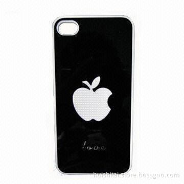 Case for iPhone4/4S Painted with Pearl White and Studded with Black PVC